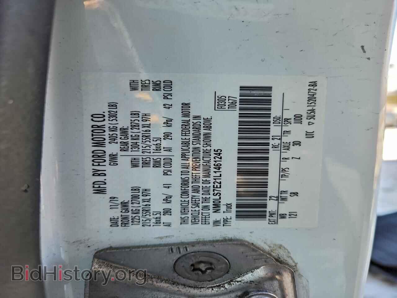 2020 FORD TRANSIT - VIN: NM0LS7E21L1461245 - Фото 13