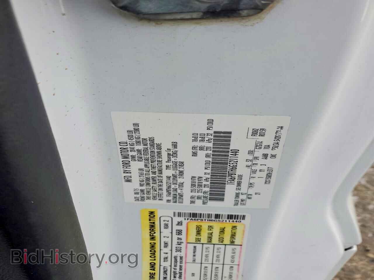 2016 FORD ALL Models - VIN: 1FA6P8TH6G5211440 - Фото 12