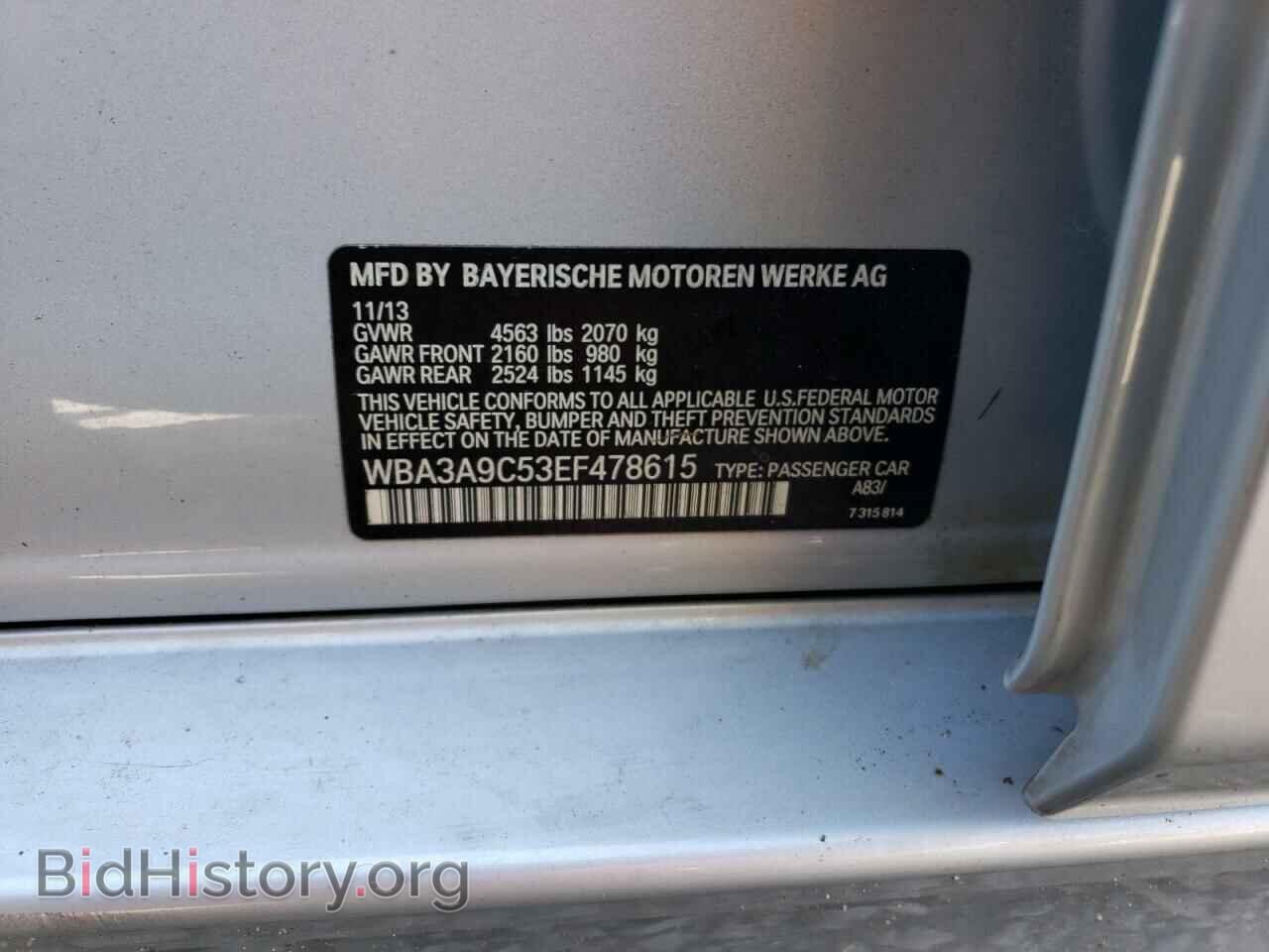 2014 BMW 3 SERIES - VIN: WBA3A9C53EF478615 - Фото 12