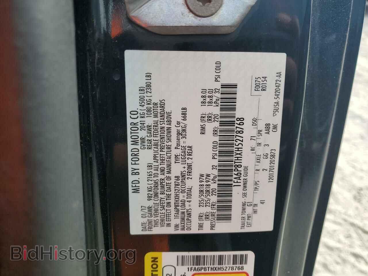 2017 FORD ALL Models - VIN: 1FA6P8THXH5278768 - Фото 12
