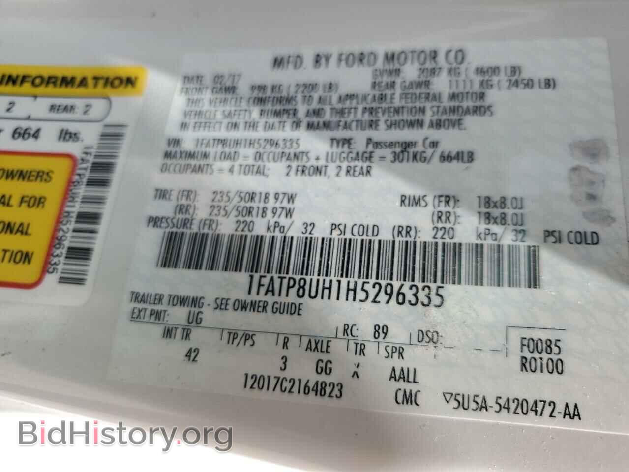 2017 FORD ALL Models - VIN: 1FATP8UH1H5296335 - Photo 13