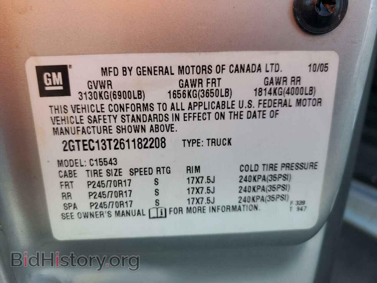 2006 GMC SIERRA - VIN: 2GTEC13T261182208 - Фото 12
