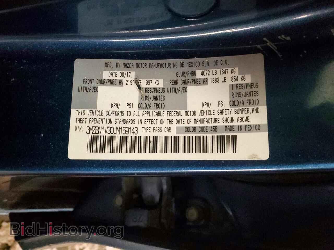 2018 MAZDA 3 - VIN: 3MZBN1V30JM169143 - Фото 12