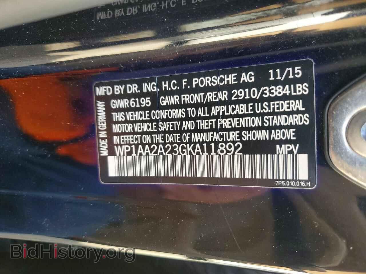 2016 PORSCHE CAYENNE - VIN: WP1AA2A23GKA11892 - Фото 14