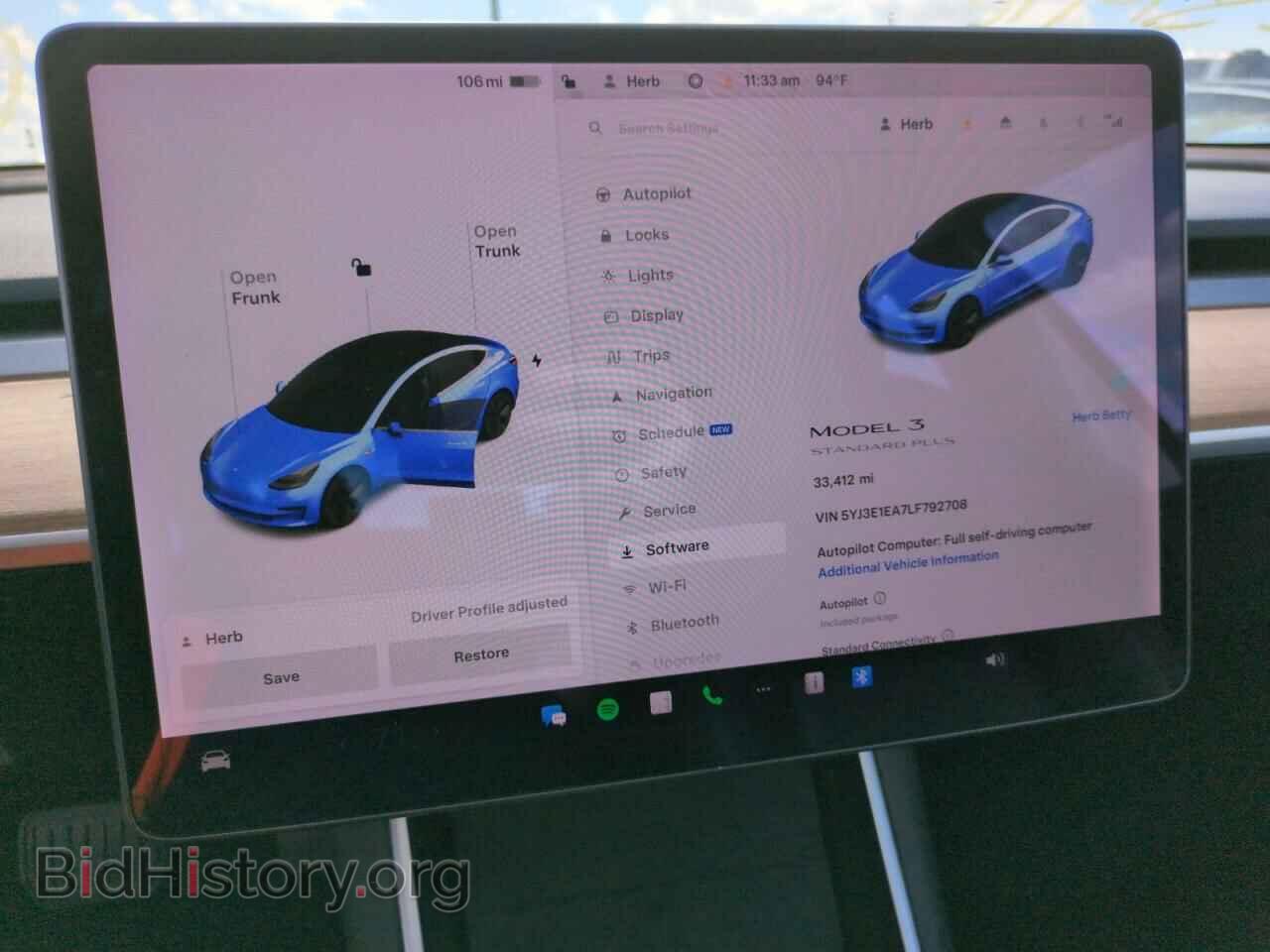2020 TESLA MODEL 3 - VIN: 5YJ3E1EA7LF792708 - Фото 9