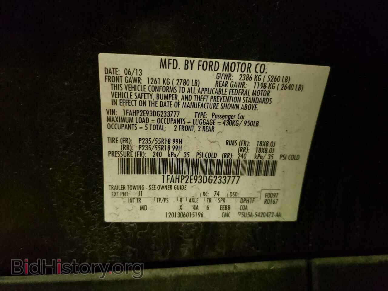2013 FORD TAURUS - VIN: 1FAHP2E93DG233777 - Photo 12