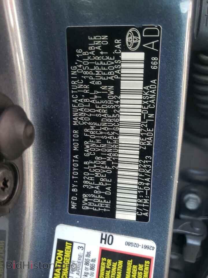 2016 TOYOTA COROLLA - VIN: 2T1BURHE7GC652342 - Фото 12