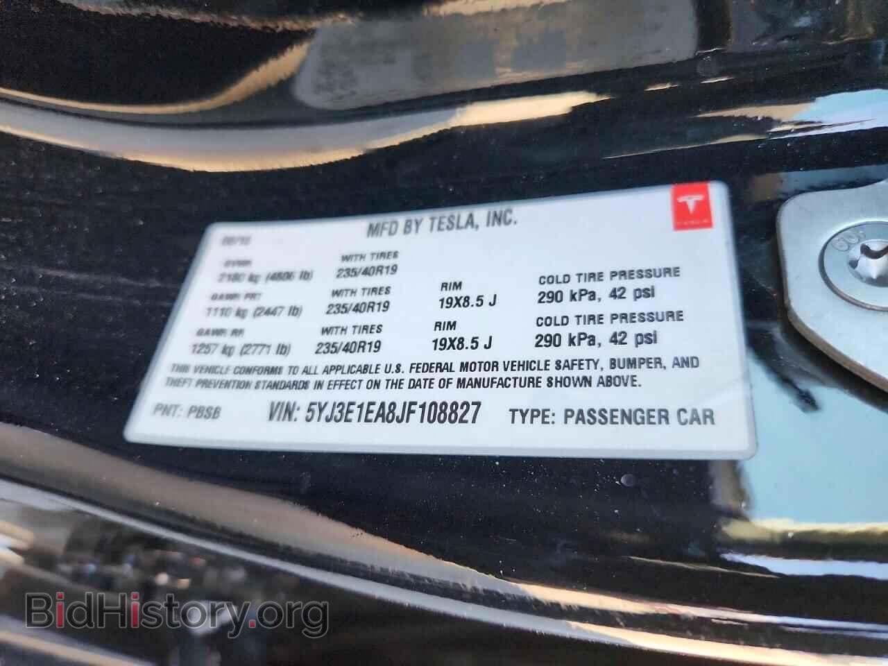 2018 TESLA MODEL 3 - VIN: 5YJ3E1EA8JF108827 - Фото 12
