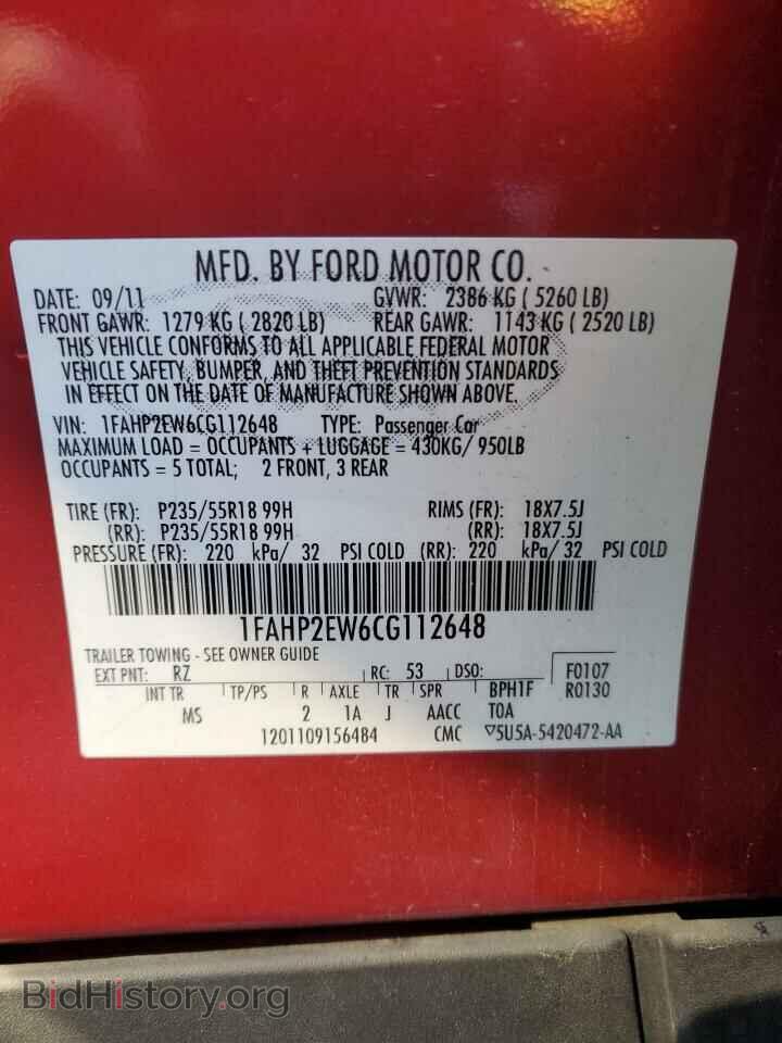 2012 FORD ALL Models - VIN: 1FAHP2EW6CG112648 - Photo 12