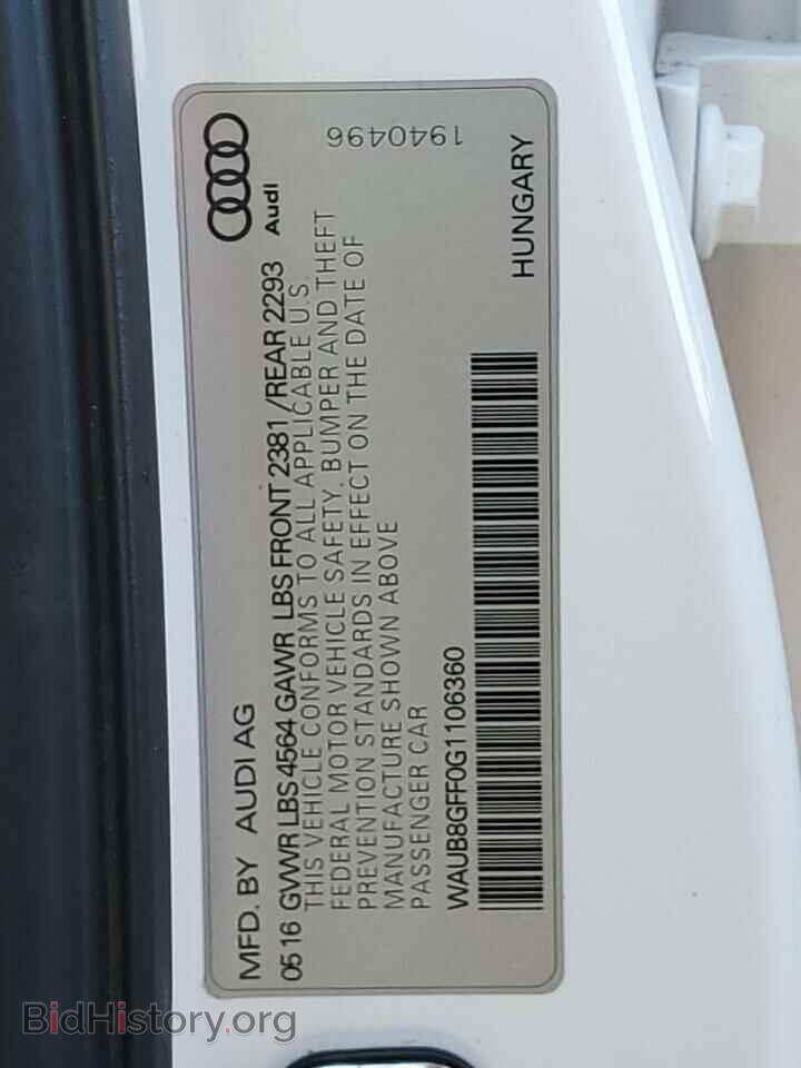 2016 AUDI A3 - VIN: WAUB8GFF0G1106360 - Фото 12