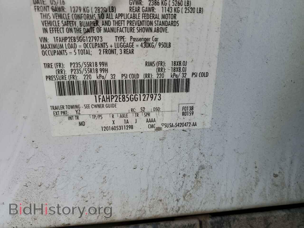 2016 FORD TAURUS - VIN: 1FAHP2E85GG127973 - Photo 12