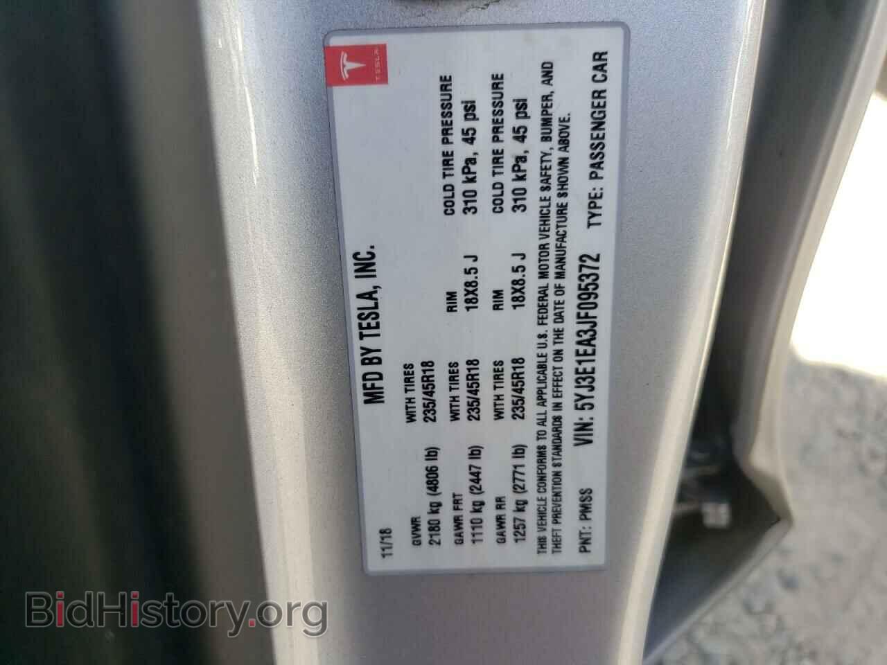 2018 TESLA MODEL 3 - VIN: 5YJ3E1EA3JF095372 - Photo 13