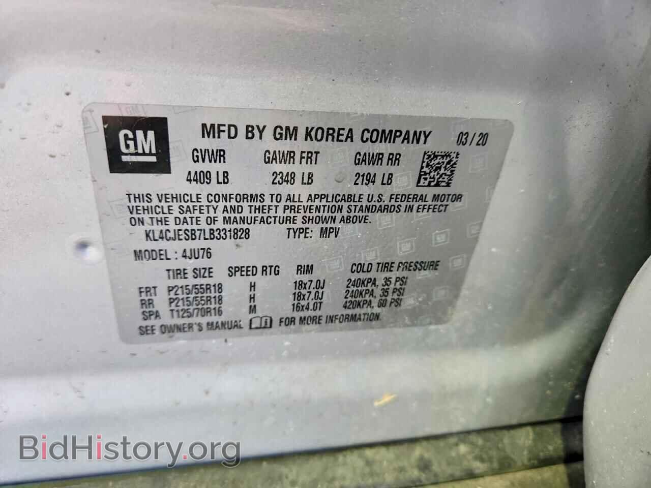 2020 BUICK ENCORE - VIN: KL4CJESB7LB331828 - Фото 13