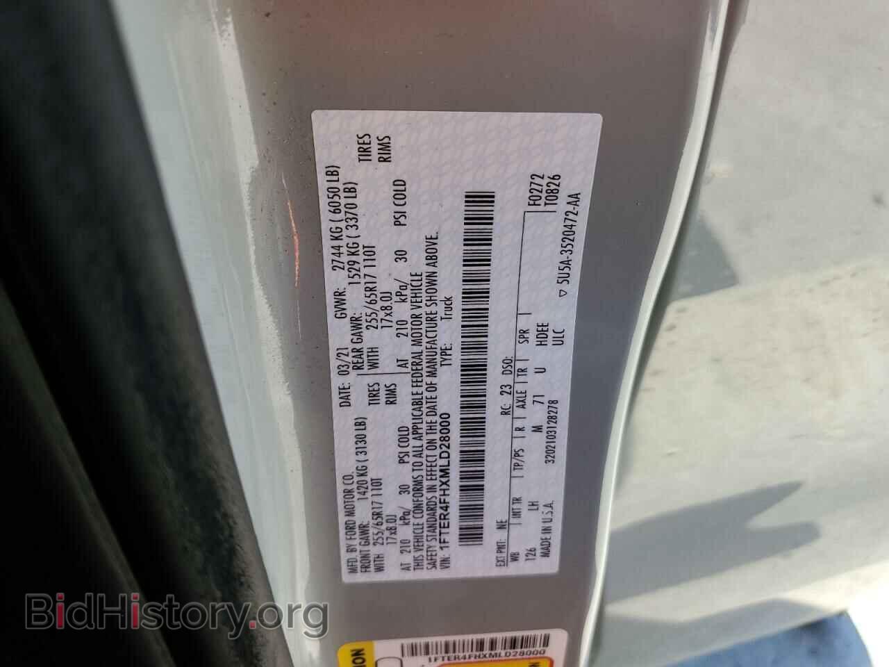 2021 FORD RANGER - VIN: 1FTER4FHXMLD28000 - Фото 12