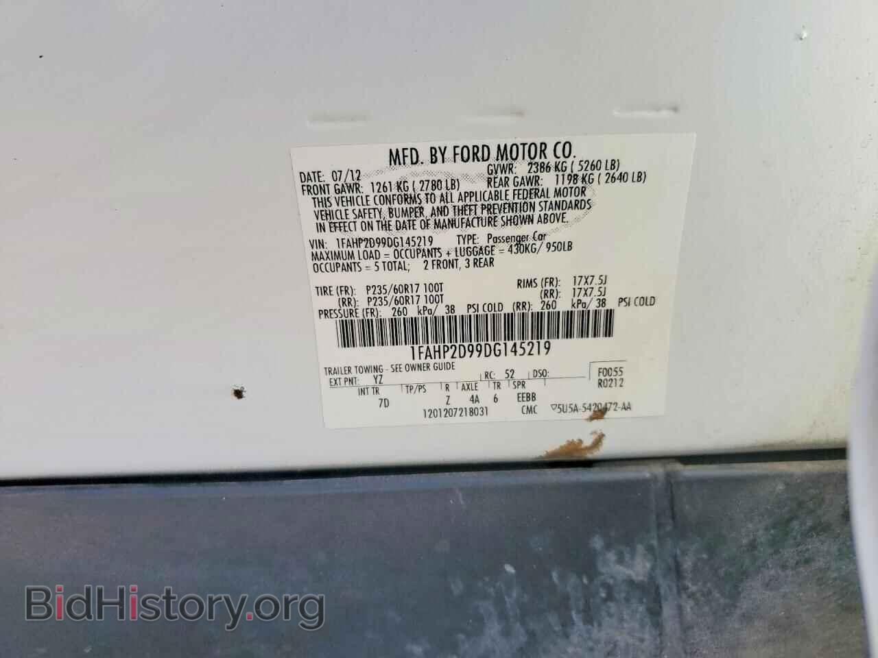 2013 FORD TAURUS - VIN: 1FAHP2D99DG145219 - Photo 12