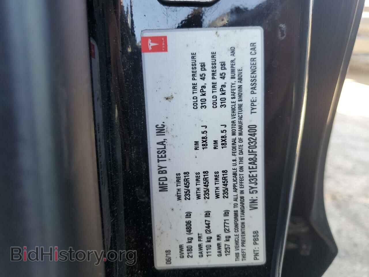 2018 TESLA MODEL 3 - VIN: 5YJ3E1EA8JF032400 - Фото 12