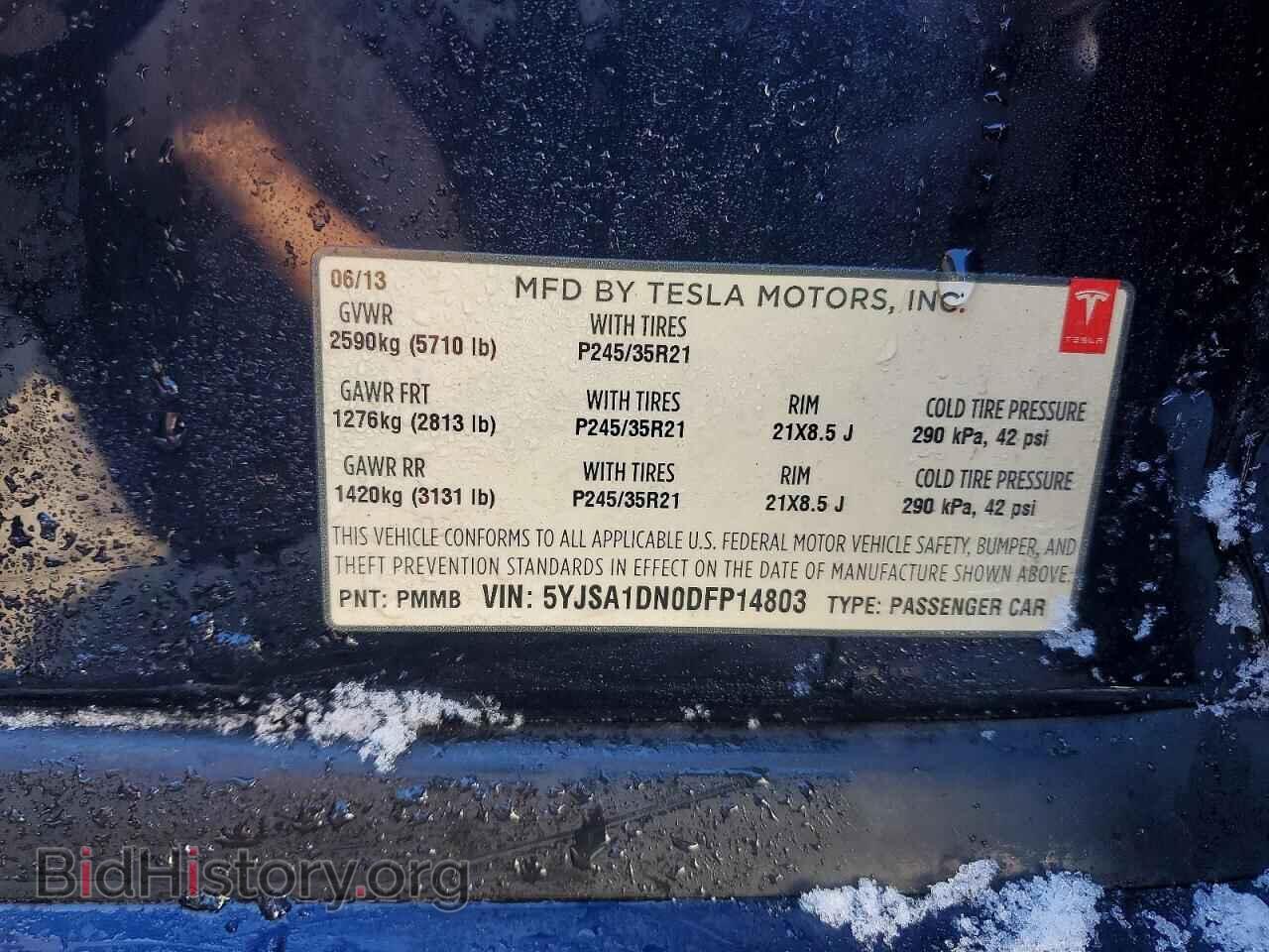 2013 TESLA MODEL S - VIN: 5YJSA1DN0DFP14803 - Photo 12