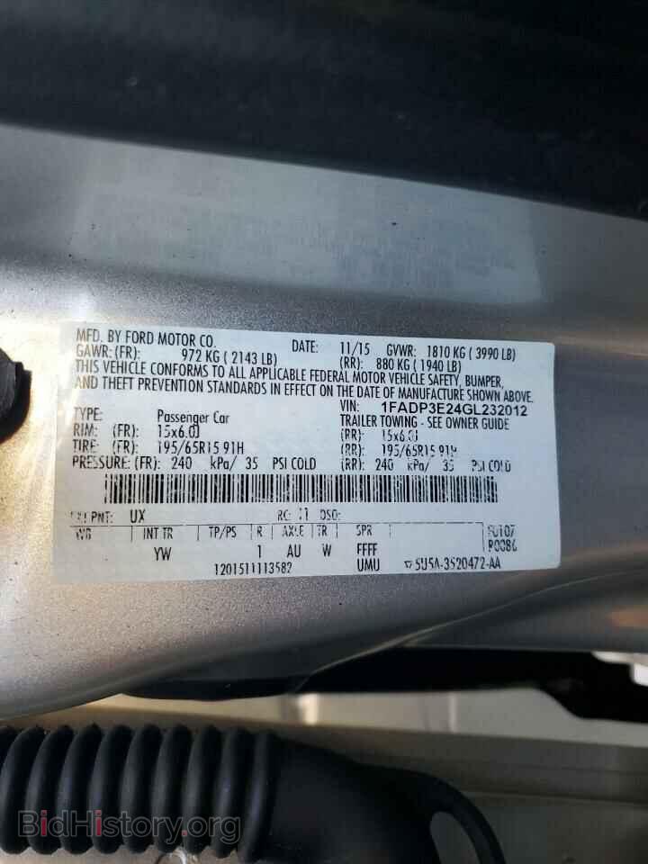 2016 FORD FOCUS - VIN: 1FADP3E24GL232012 - Фото 12