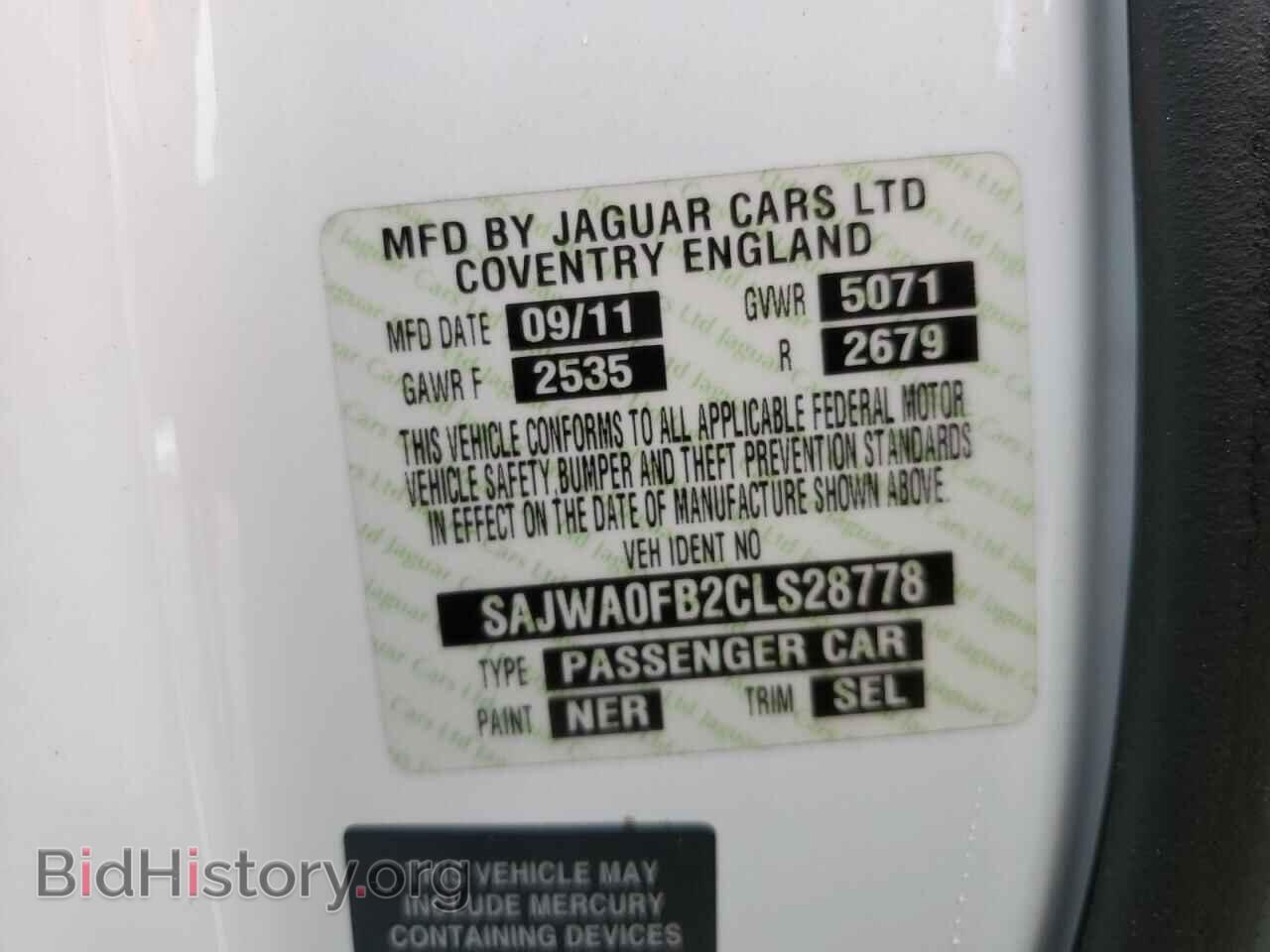 2012 JAGUAR XF - VIN: SAJWA0FB2CLS28778 - Фото 12