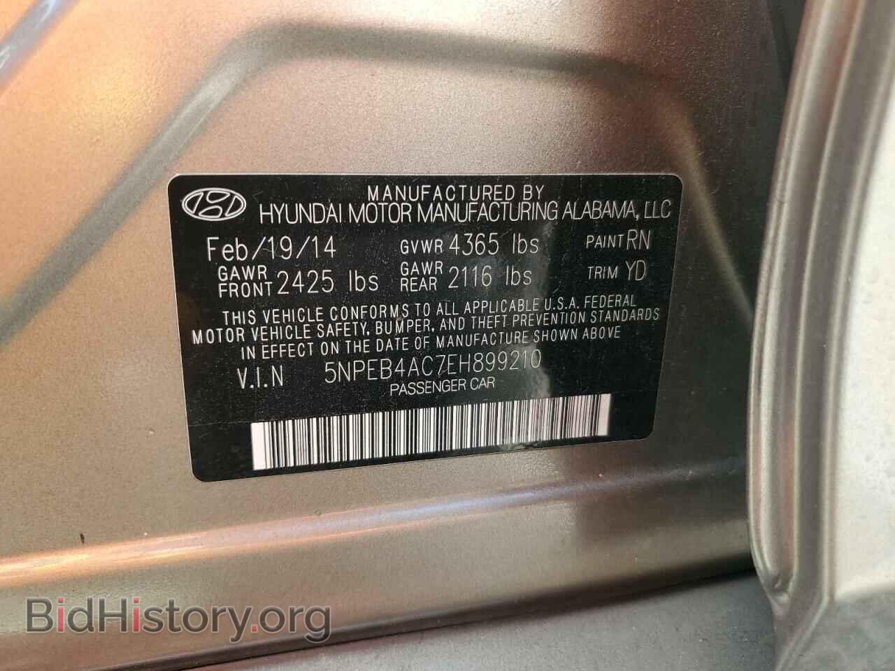 2014 HYUNDAI SONATA - VIN: 5NPEB4AC7EH899210 - Фото 13