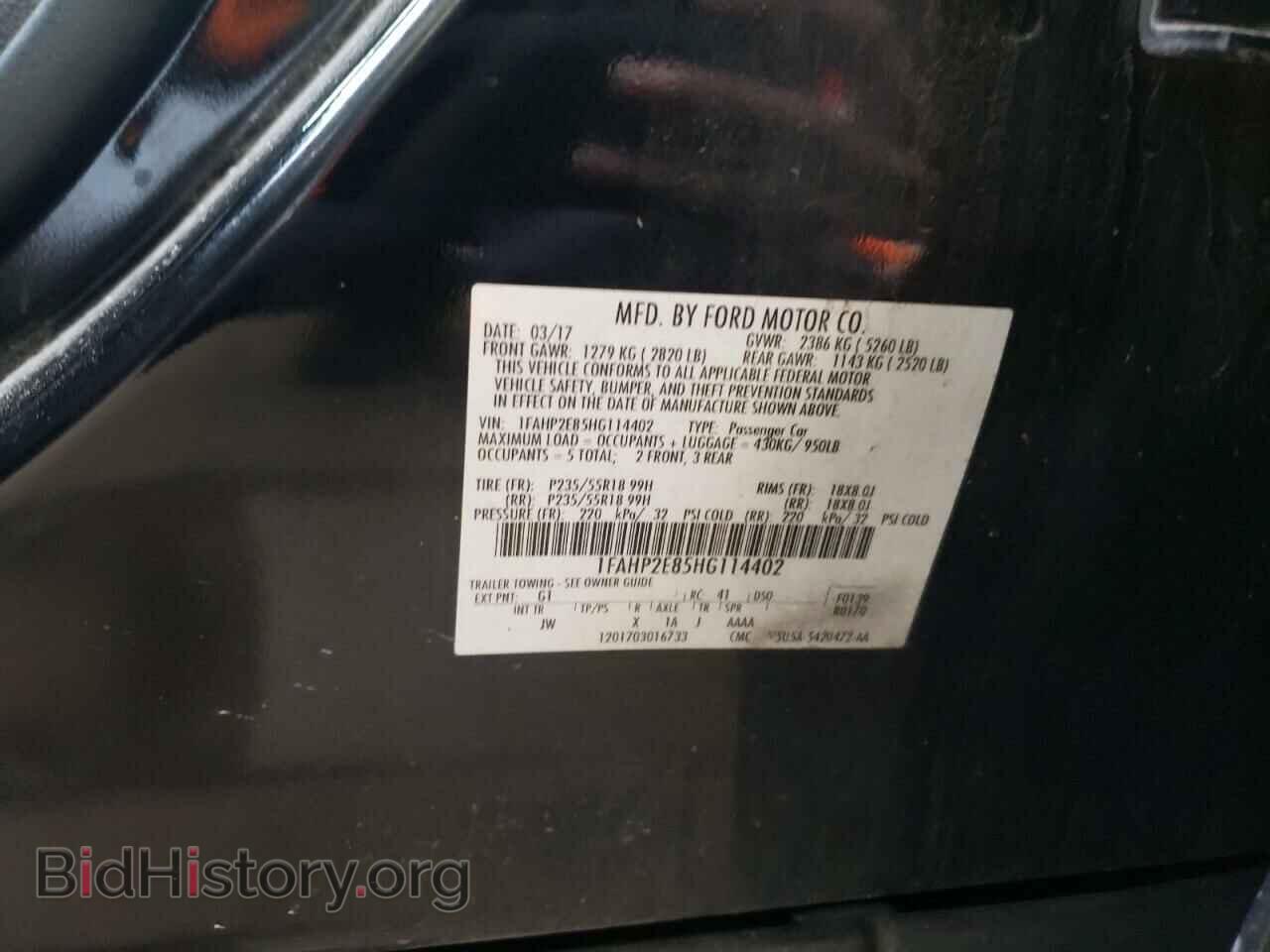 2017 FORD TAURUS - VIN: 1FAHP2E85HG114402 - Photo 12