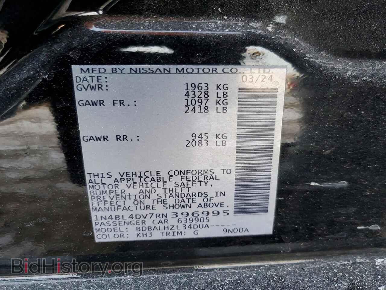 2024 NISSAN ALTIMA - VIN: 1N4BL4DV7RN396995 - Фото 12