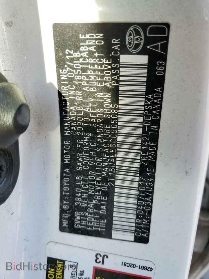 2012 TOYOTA COROLLA - VIN: 2T1BU4EE6CC905085 - Фото 12