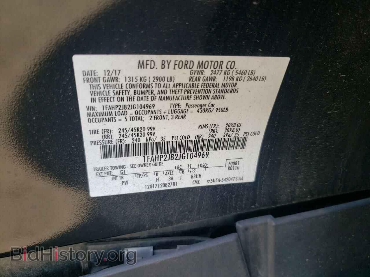 2018 FORD TAURUS - VIN: 1FAHP2J82JG104969 - Photo 12