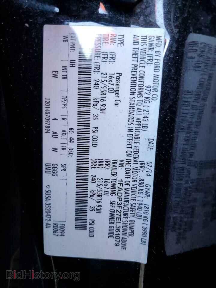 2014 FORD FOCUS - VIN: 1FADP3F27EL361079 - Фото 12