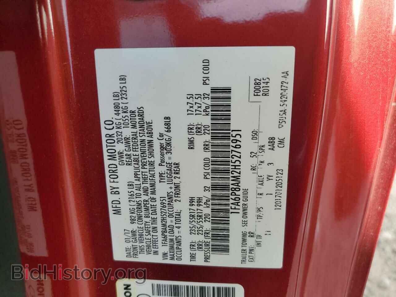 2017 FORD ALL Models - VIN: 1FA6P8AM2H5276951 - Photo 12