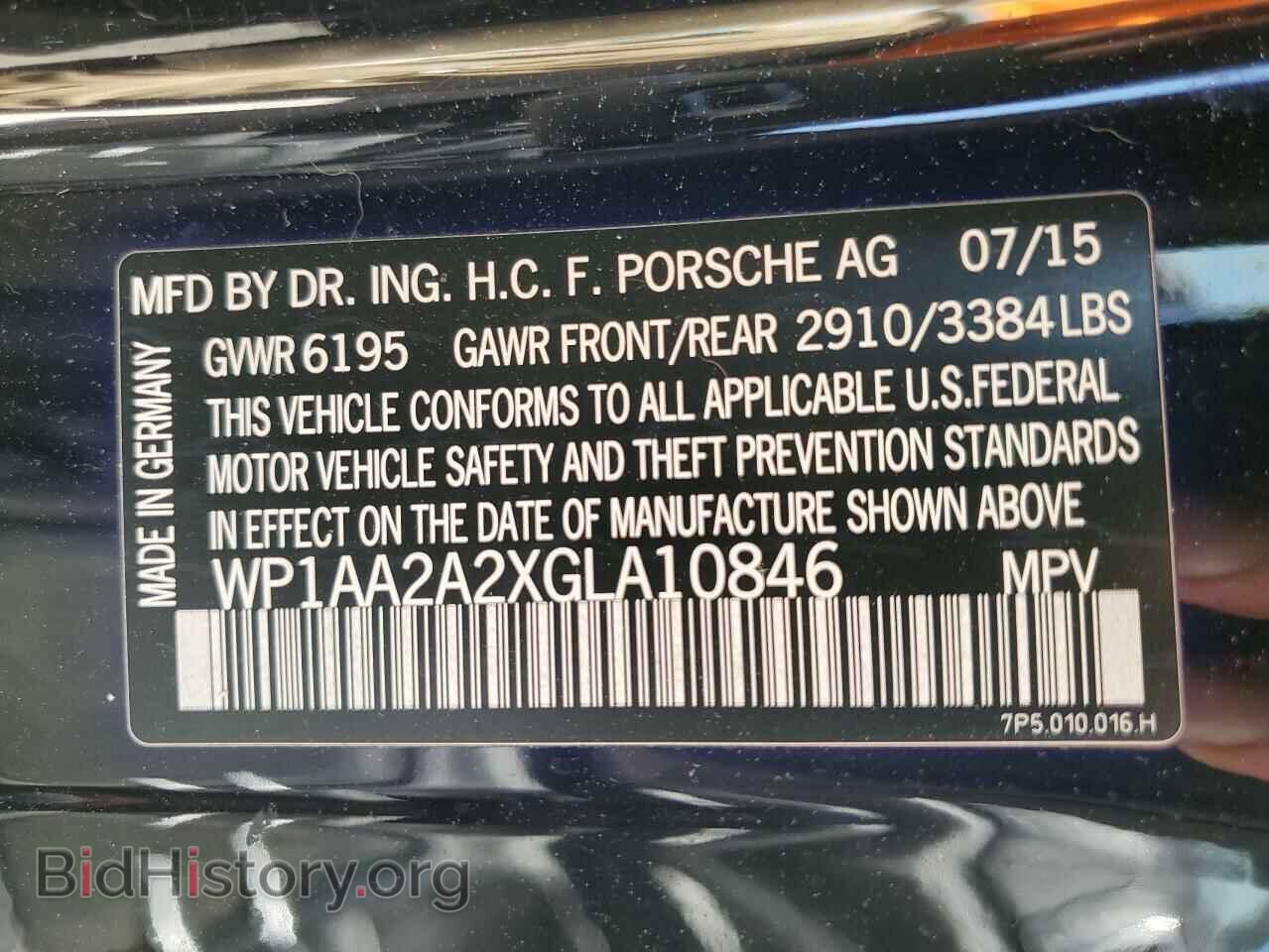 2016 PORSCHE CAYENNE - VIN: WP1AA2A2XGLA10846 - Фото 14