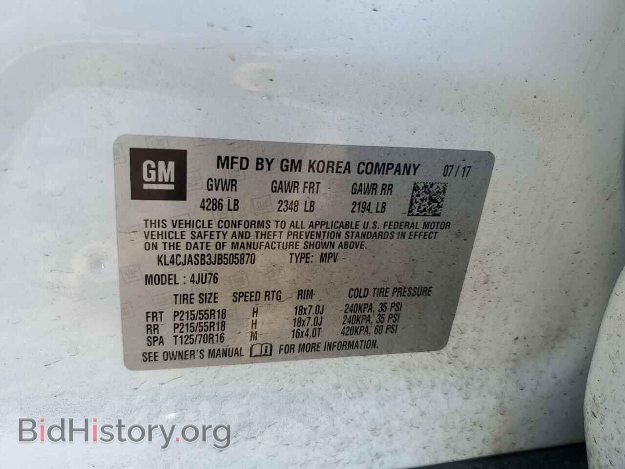 2018 BUICK ENCORE - VIN: KL4CJASB3JB505870 - Фото 12