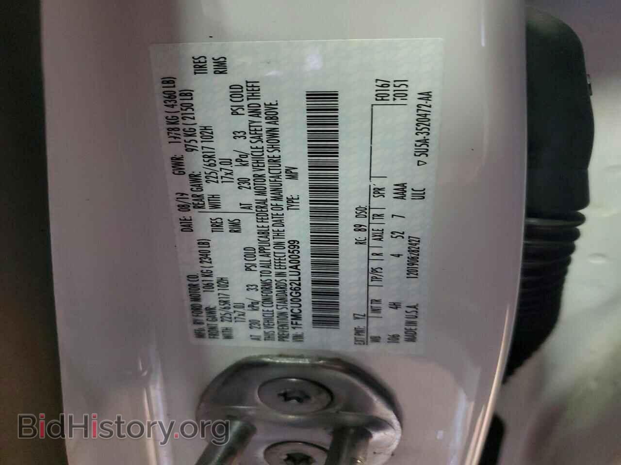 2020 FORD ESCAPE - VIN: 1FMCU0G62LUA00599 - Photo 13