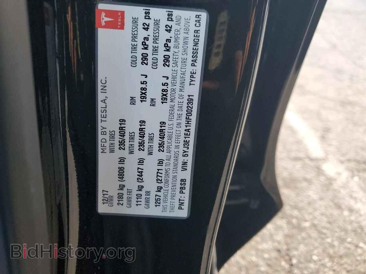 2017 TESLA MODEL 3 - VIN: 5YJ3E1EA1HF002391 - Photo 12