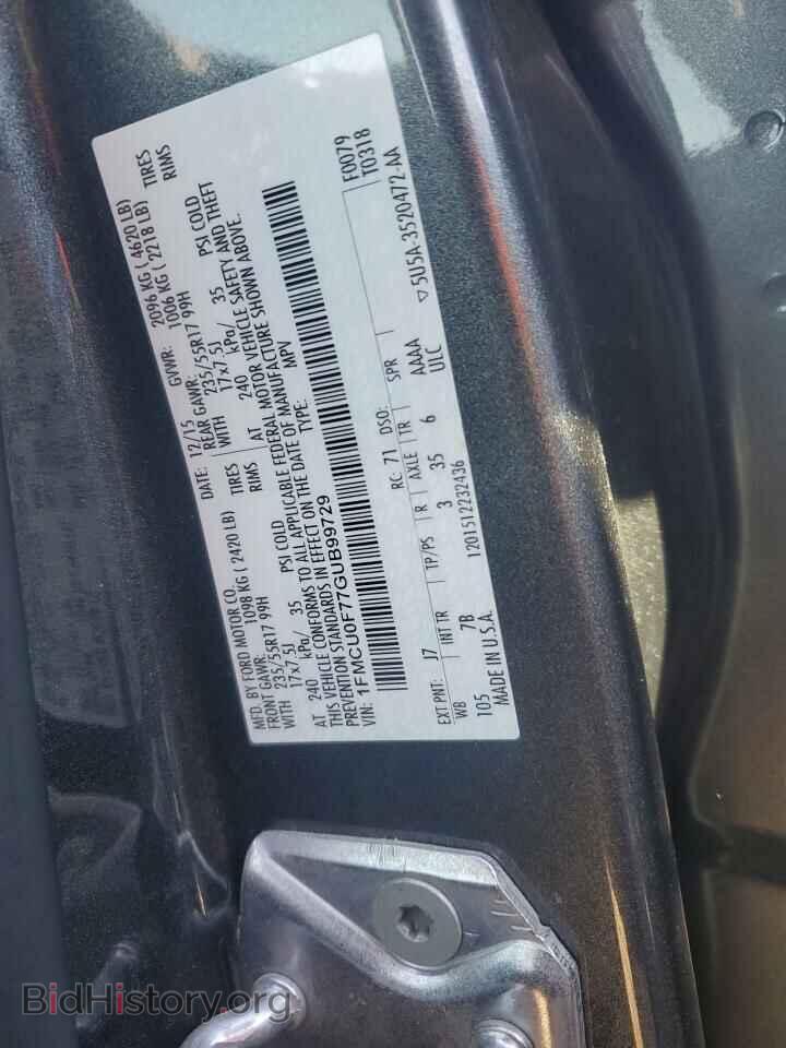 2016 FORD ESCAPE - VIN: 1FMCU0F77GUB99729 - Фото 12