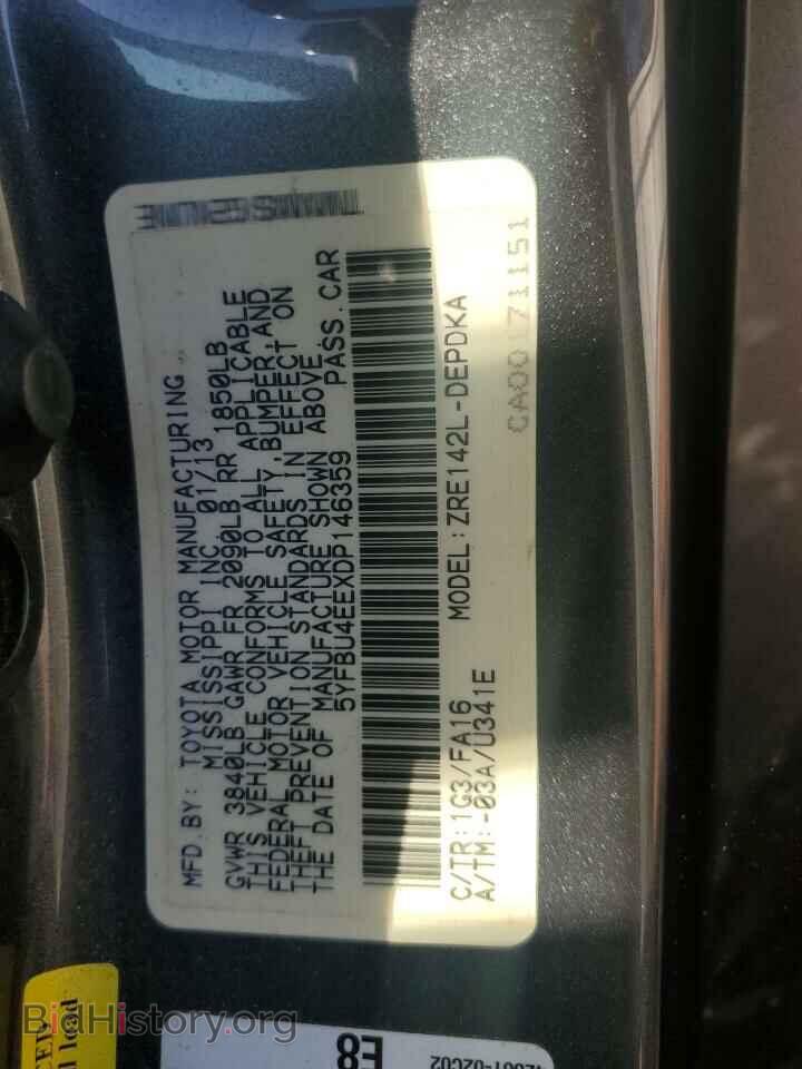 2013 TOYOTA COROLLA - VIN: 5YFBU4EEXDP146359 - Фото 13