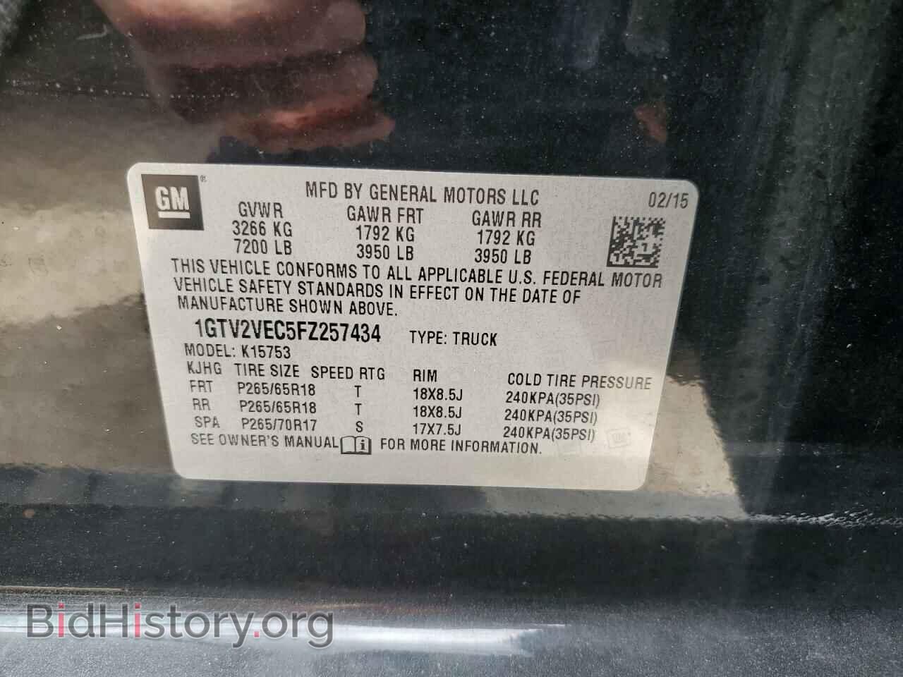 2015 GMC SIERRA - VIN: 1GTV2VEC5FZ257434 - Фото 13