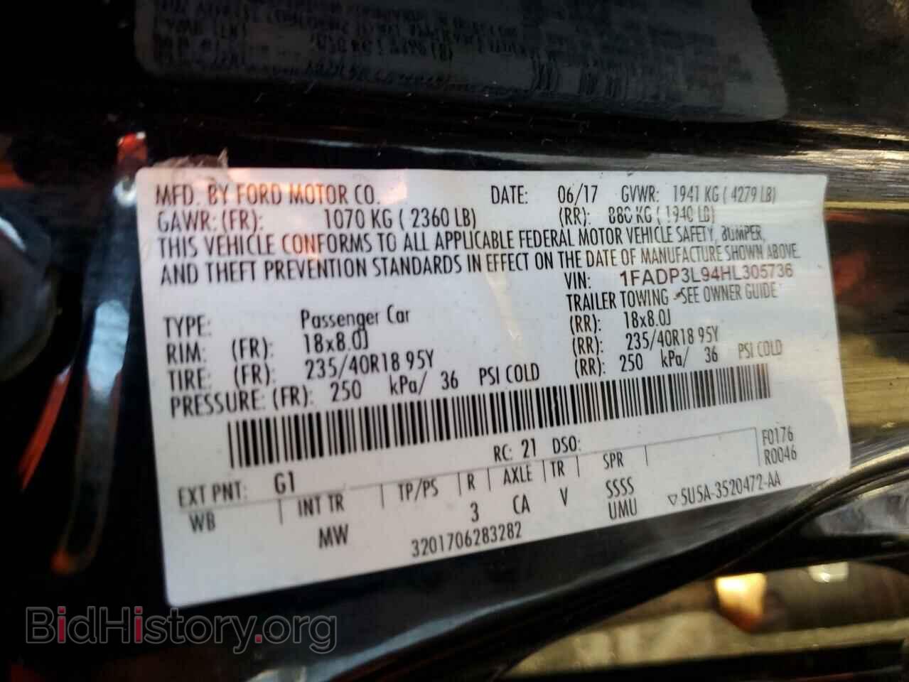 2017 FORD FOCUS - VIN: 1FADP3L94HL305736 - Фото 12