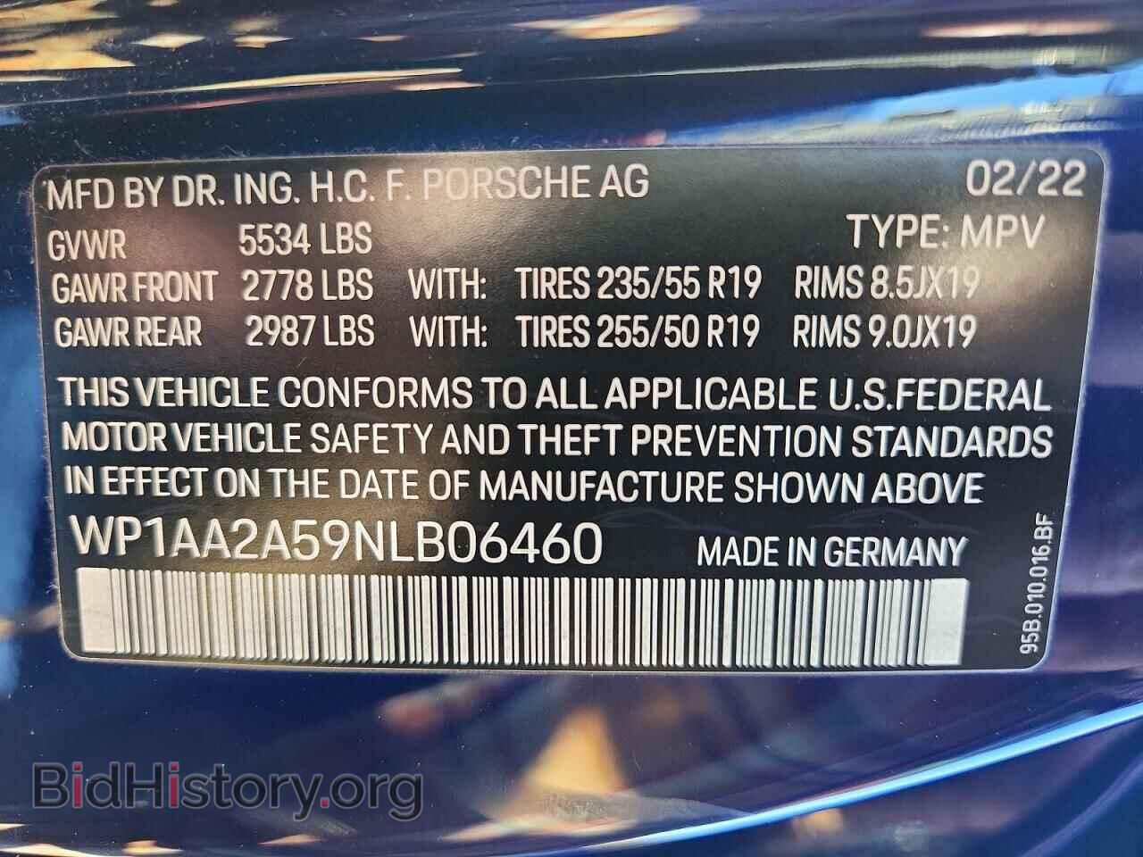 2022 PORSCHE MACAN - VIN: WP1AA2A59NLB06460 - Фото 14