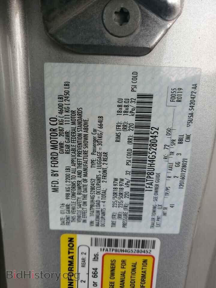 2016 FORD ALL Models - VIN: 1FATP8UH4G5280452 - Photo 12