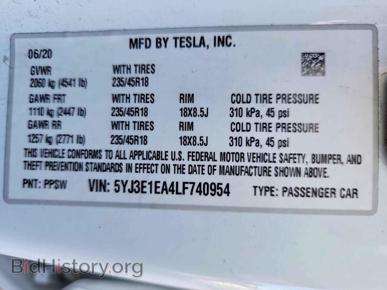 2020 TESLA MODEL 3 - VIN: 5YJ3E1EA4LF740954 - Photo 12