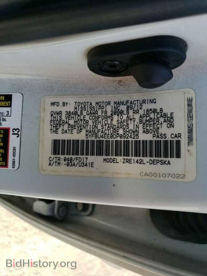 2013 TOYOTA COROLLA - VIN: 5YFBU4EE0DP092425 - Фото 12
