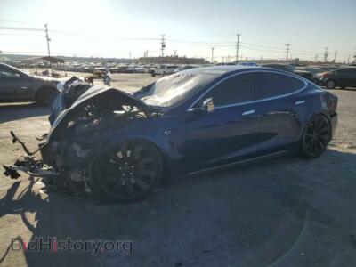 2016 Tesla MODEL S, синий — VIN 5YJSA1E48GF120597, Copart
