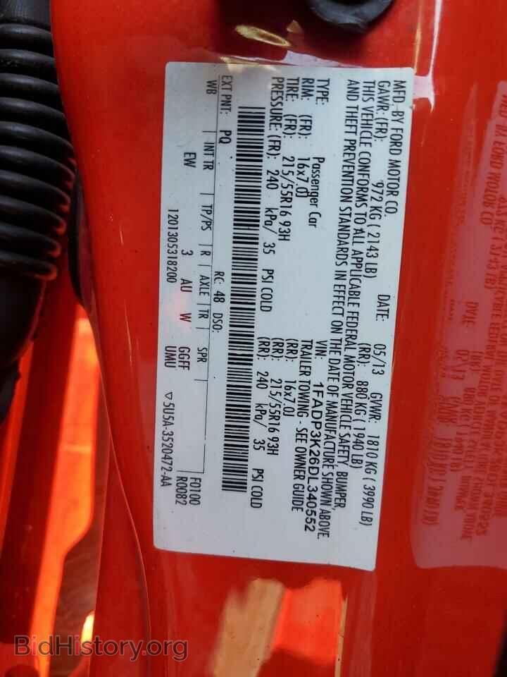 2013 FORD FOCUS - VIN: 1FADP3K26DL340552 - Фото 12