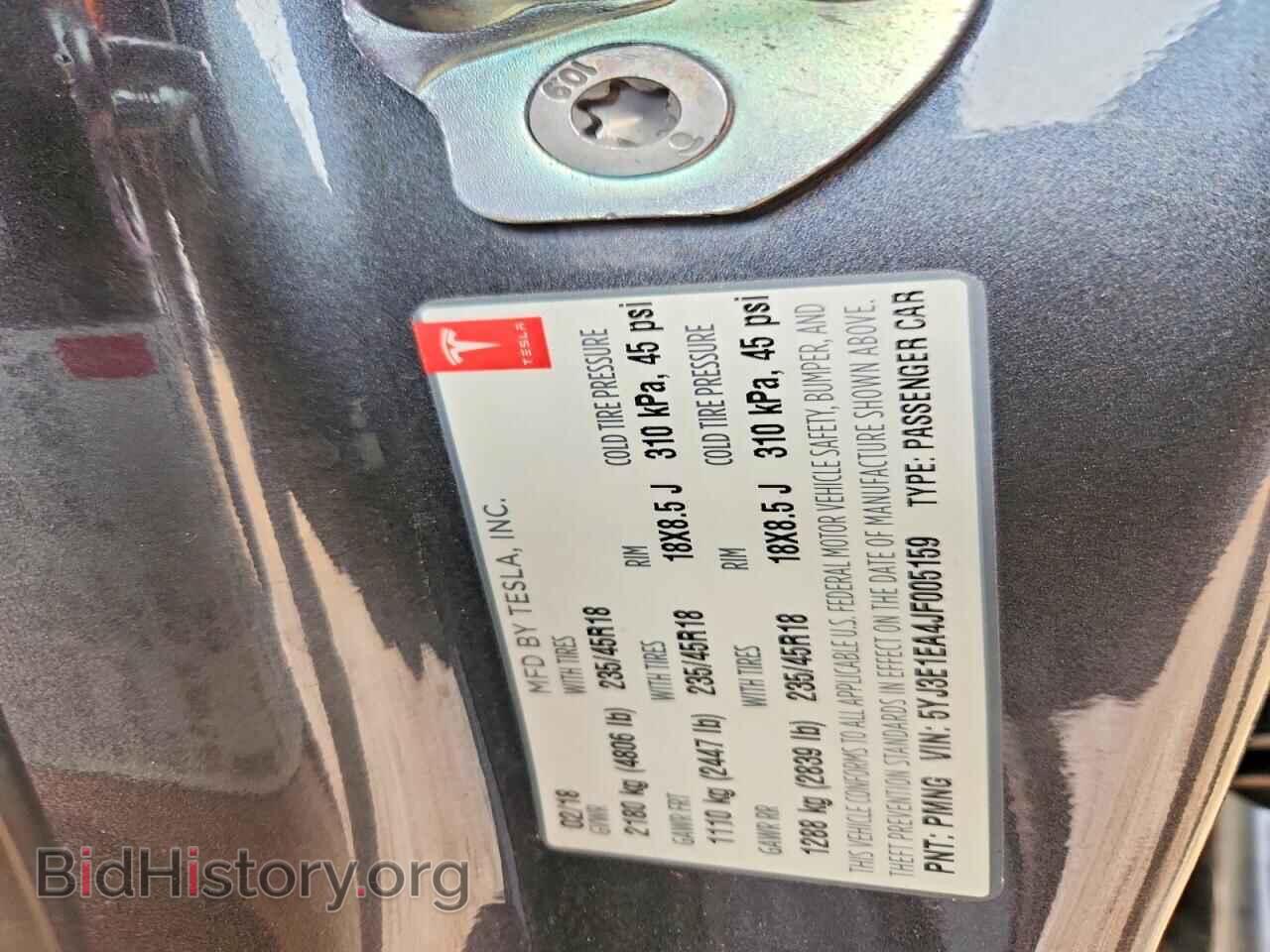 2018 TESLA MODEL 3 - VIN: 5YJ3E1EA4JF005159 - Photo 12