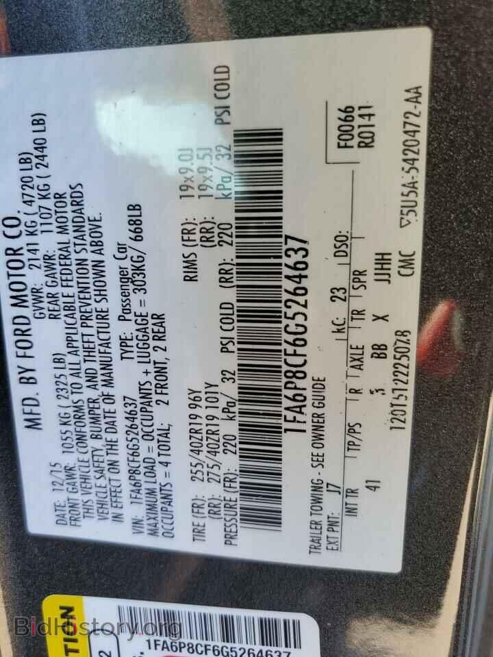 2016 FORD MUSTANG - VIN: 1FA6P8CF6G5264637 - Фото 13