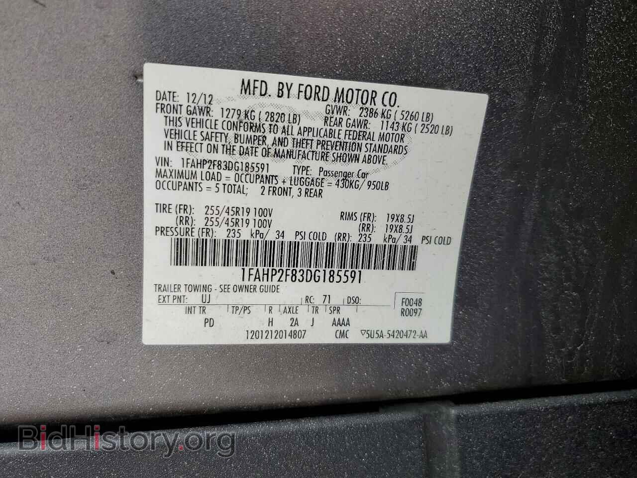2013 FORD TAURUS - VIN: 1FAHP2F83DG185591 - Фото 12