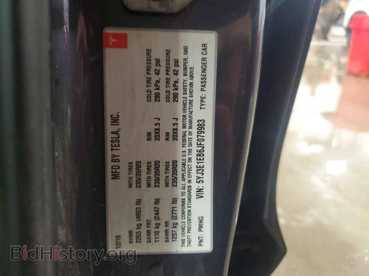 2018 TESLA MODEL 3 - VIN: 5YJ3E1EB6JF079983 - Photo 12