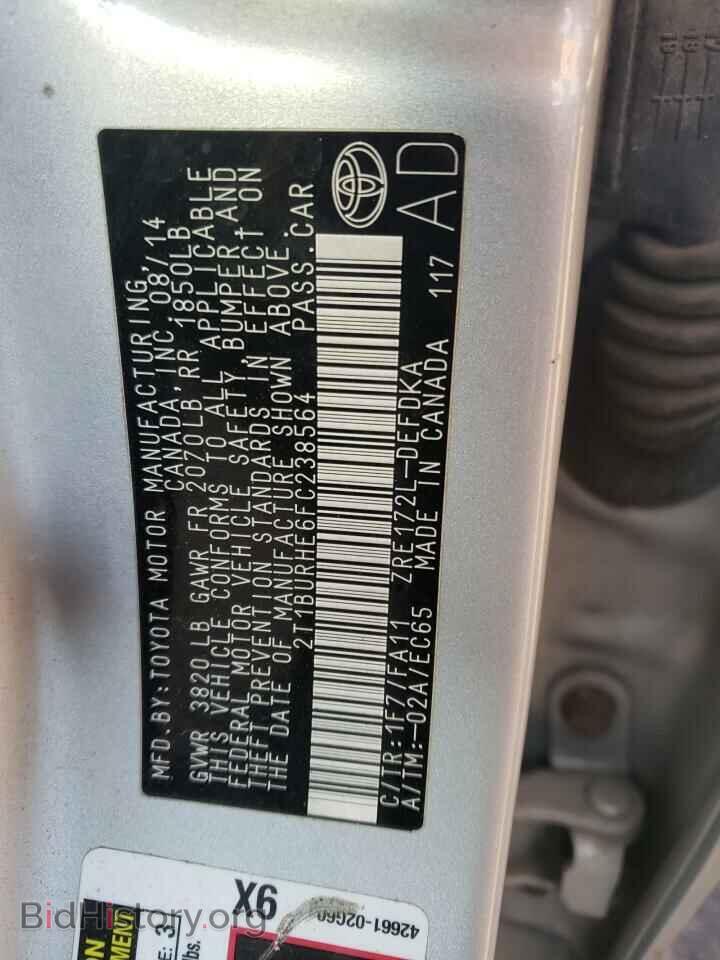 2015 TOYOTA COROLLA - VIN: 2T1BURHE6FC238564 - Фото 12