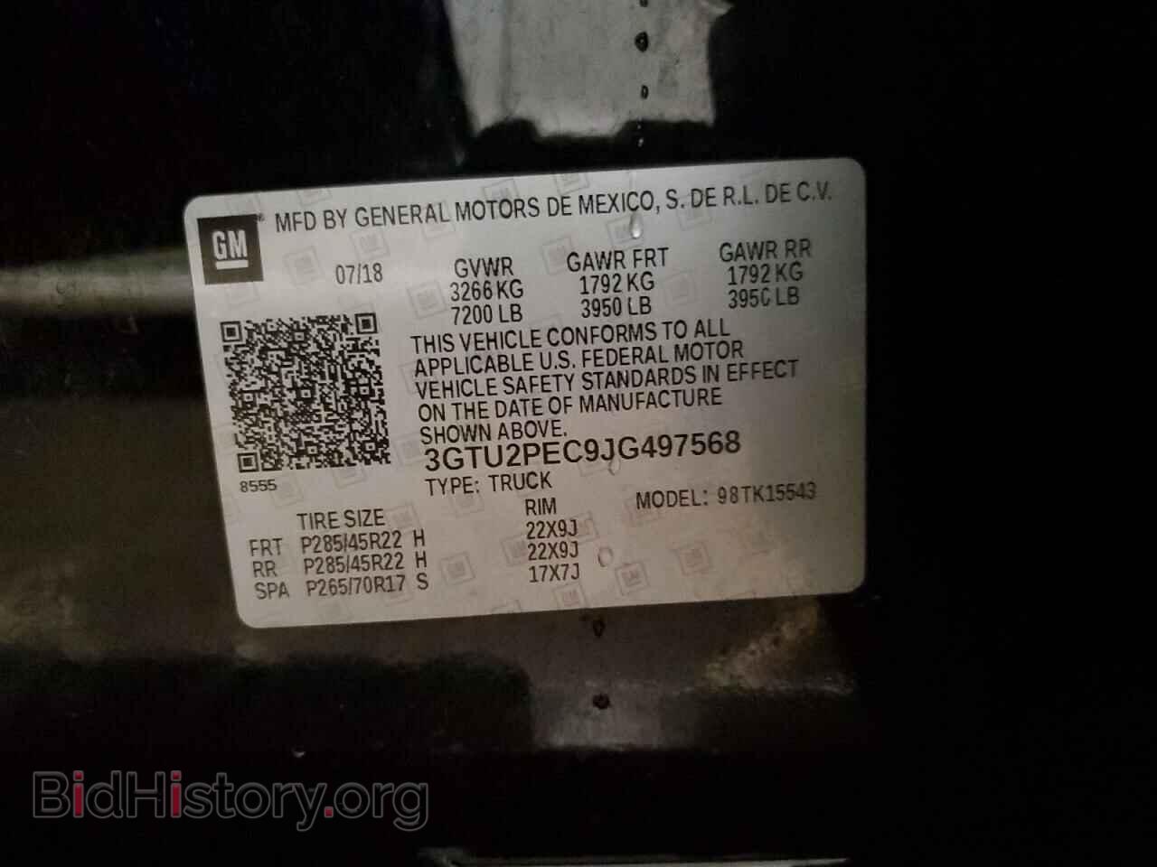 2018 GMC SIERRA - VIN: 3GTU2PEC9JG497568 - Фото 12